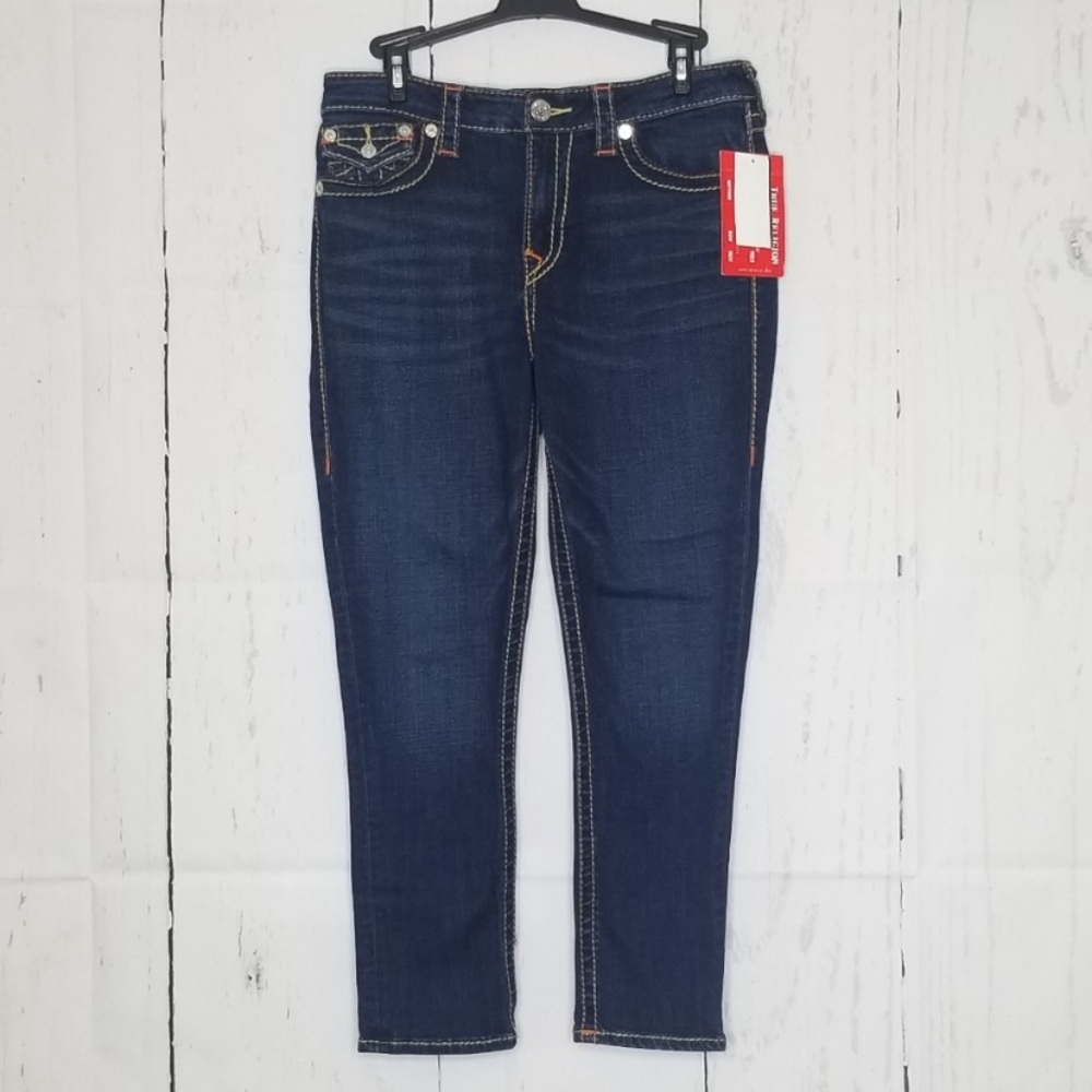 ⚜️True Religion Jennie Curvy Mid Rise Capri Jeans
